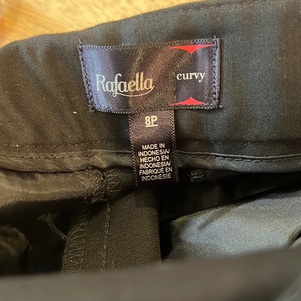Rafaela pants size 8P black zip front